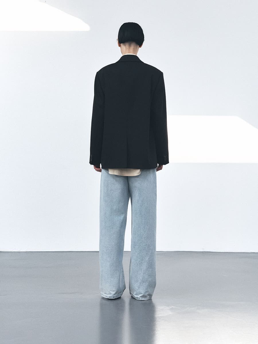TVS HIDDEN ONE BUTTON WOOL BLAZER_D-NAVY — vue 4
