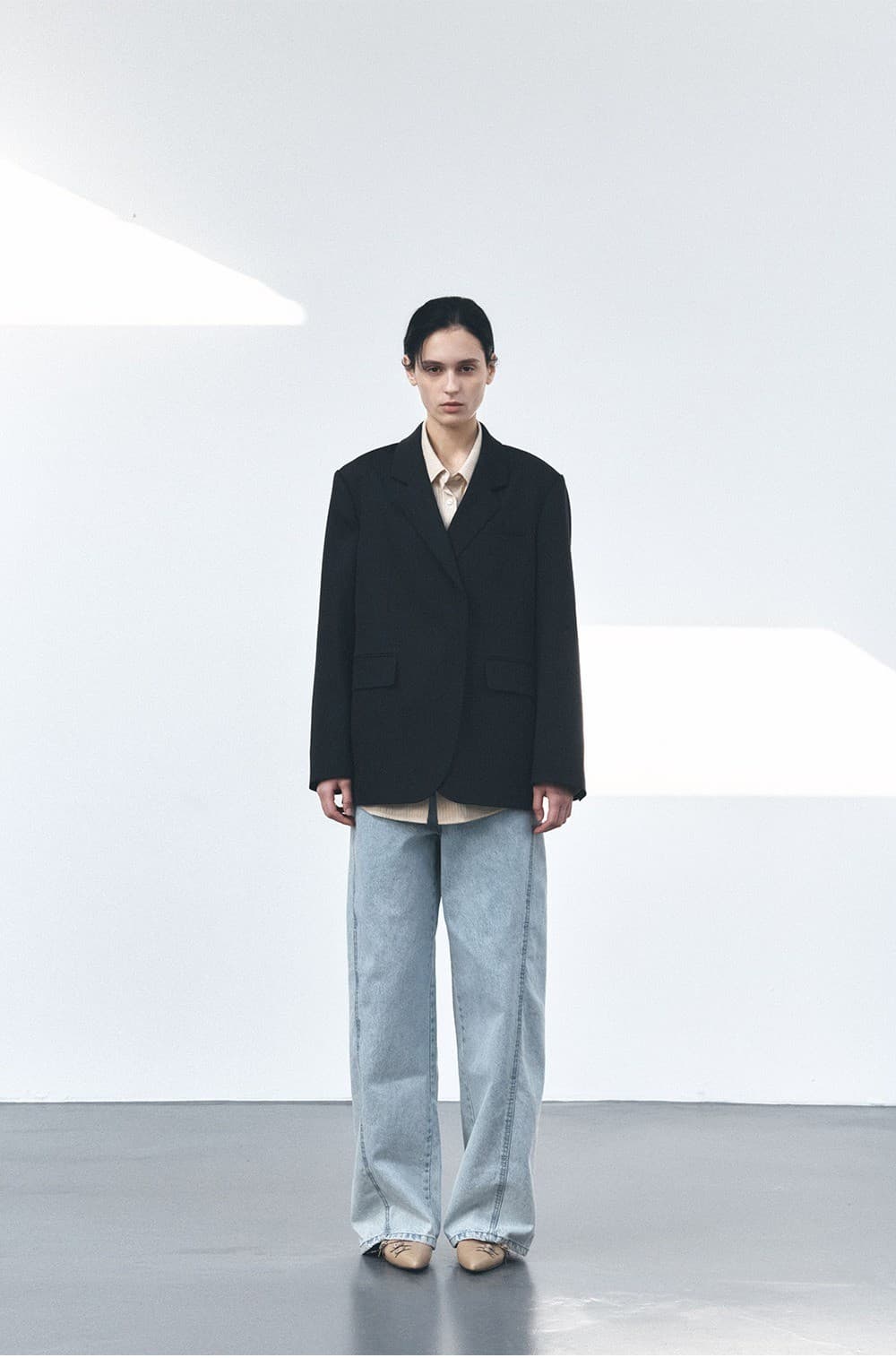 TVS HIDDEN ONE BUTTON WOOL BLAZER_D-NAVY — vue 5