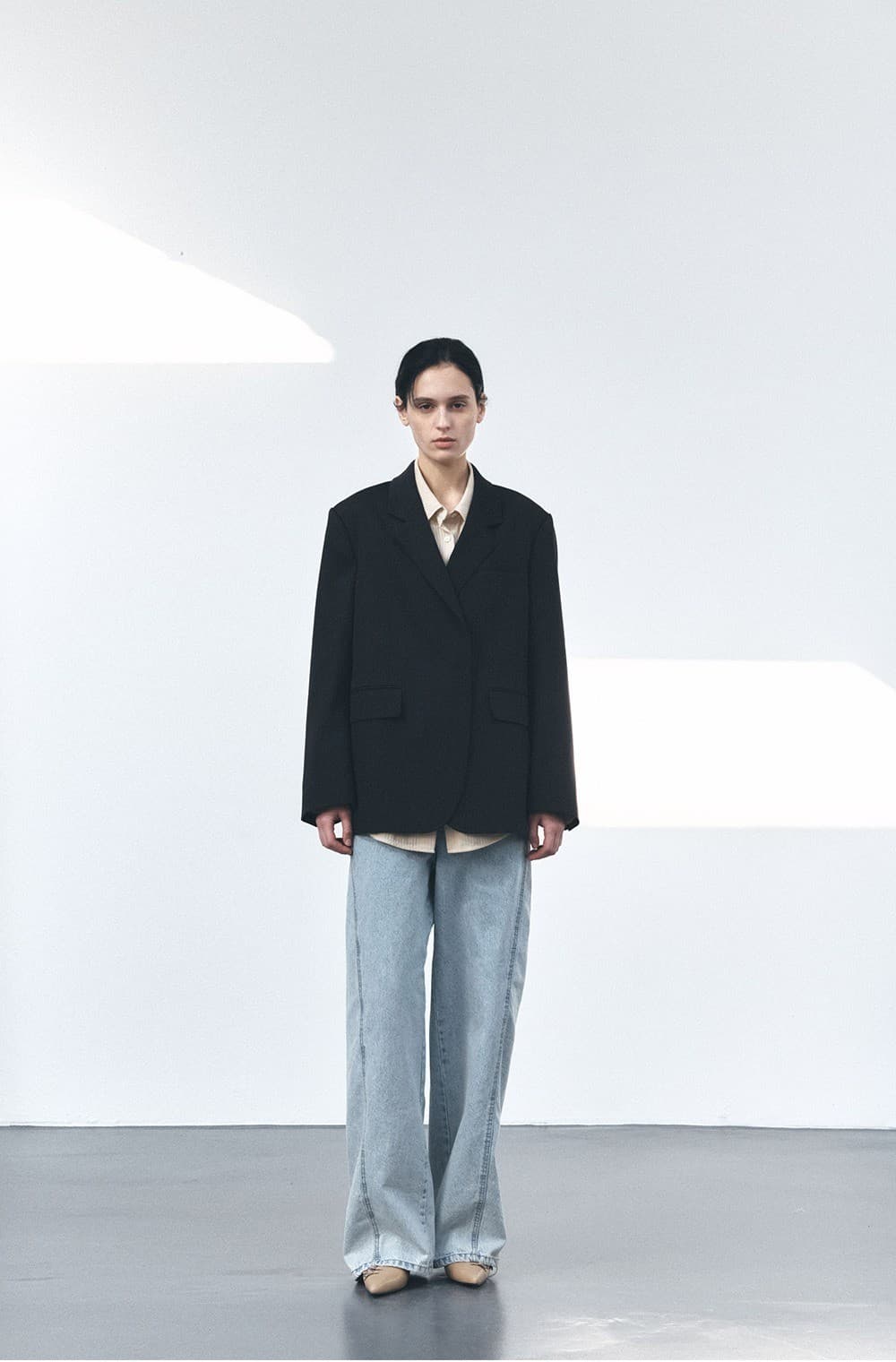 TVS HIDDEN ONE BUTTON WOOL BLAZER_D-NAVY — vue 6