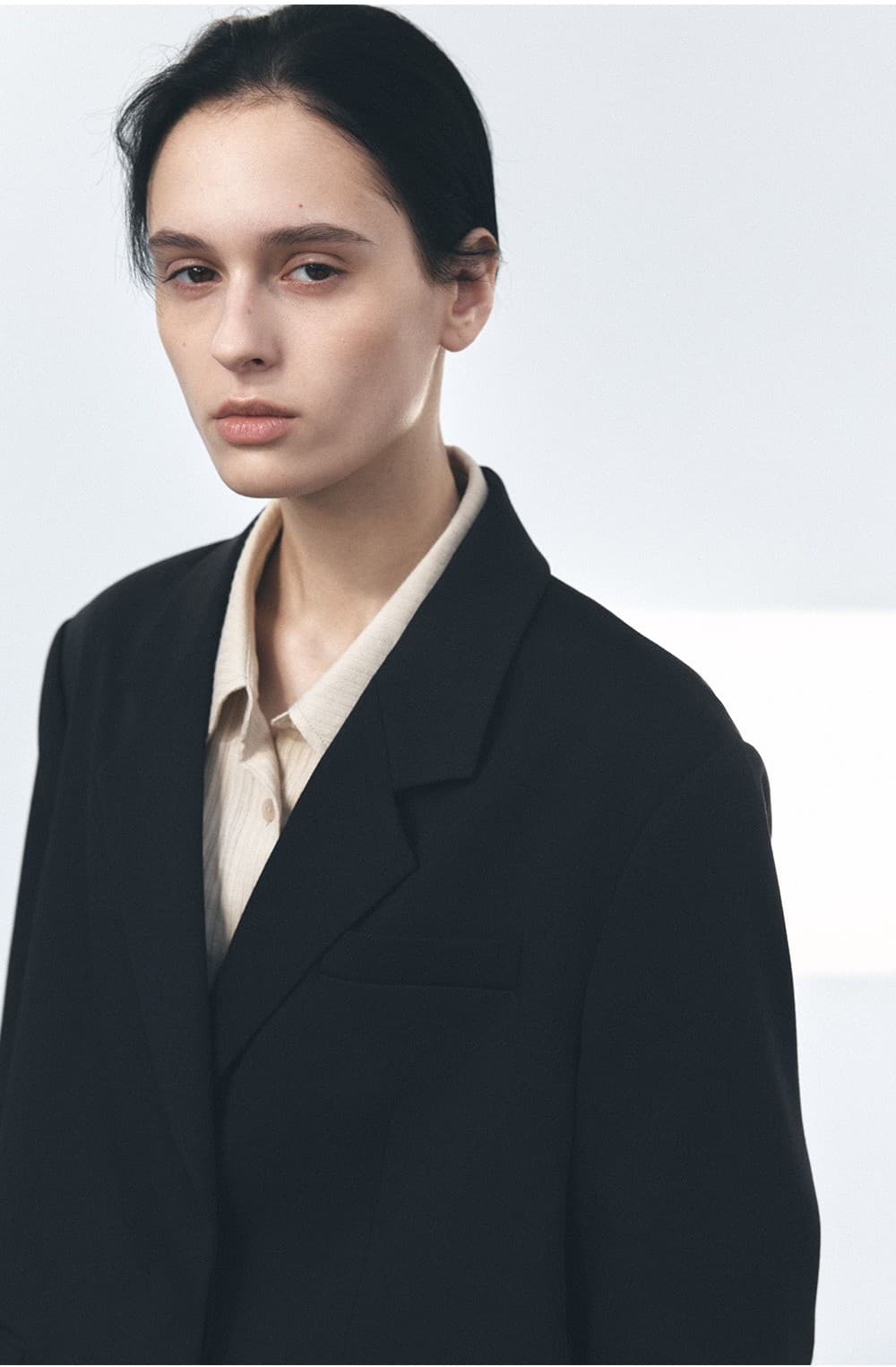 TVS HIDDEN ONE BUTTON WOOL BLAZER_D-NAVY — vue 9