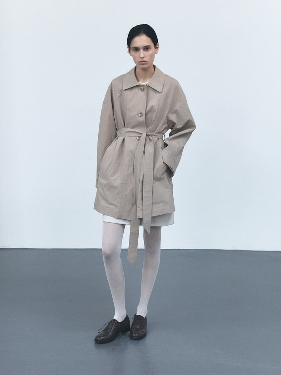 TVS BELTED HALF TRENCH COAT_BEIGE — vue 2