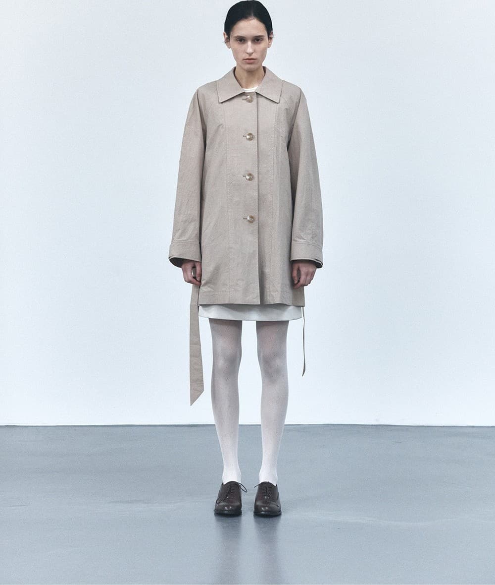 TVS BELTED HALF TRENCH COAT_BEIGE — vue 4