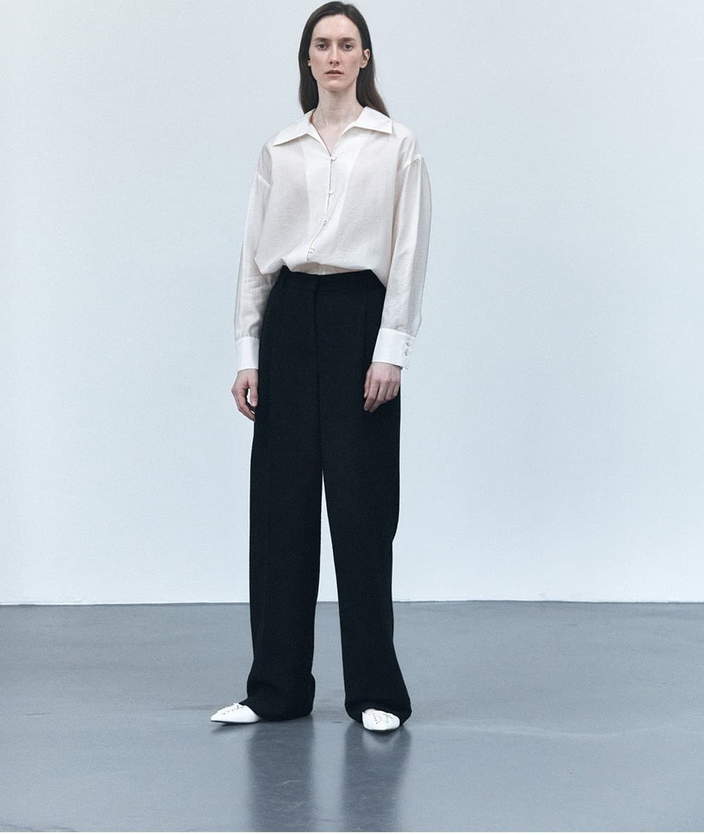 TVS TWEED ONE TUCK TROUSERS_BLACK — vue 6