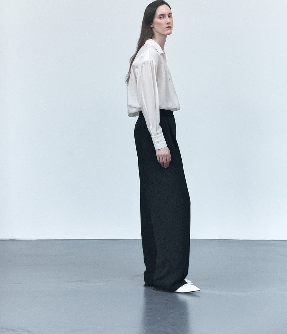 TVS TWEED ONE TUCK TROUSERS_BLACK — vue 11