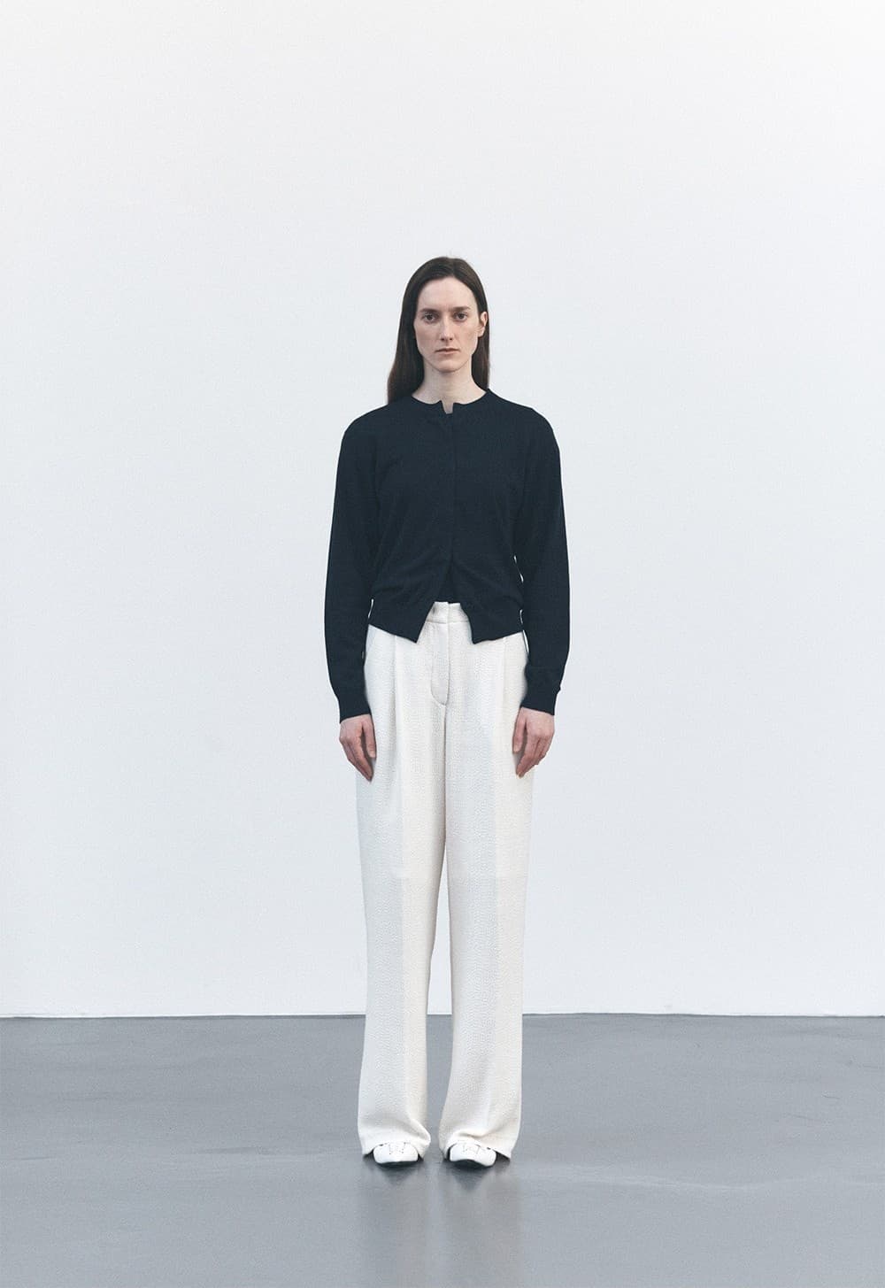 TVS TWEED ONE TUCK TROUSERS_IVORY — vue 4