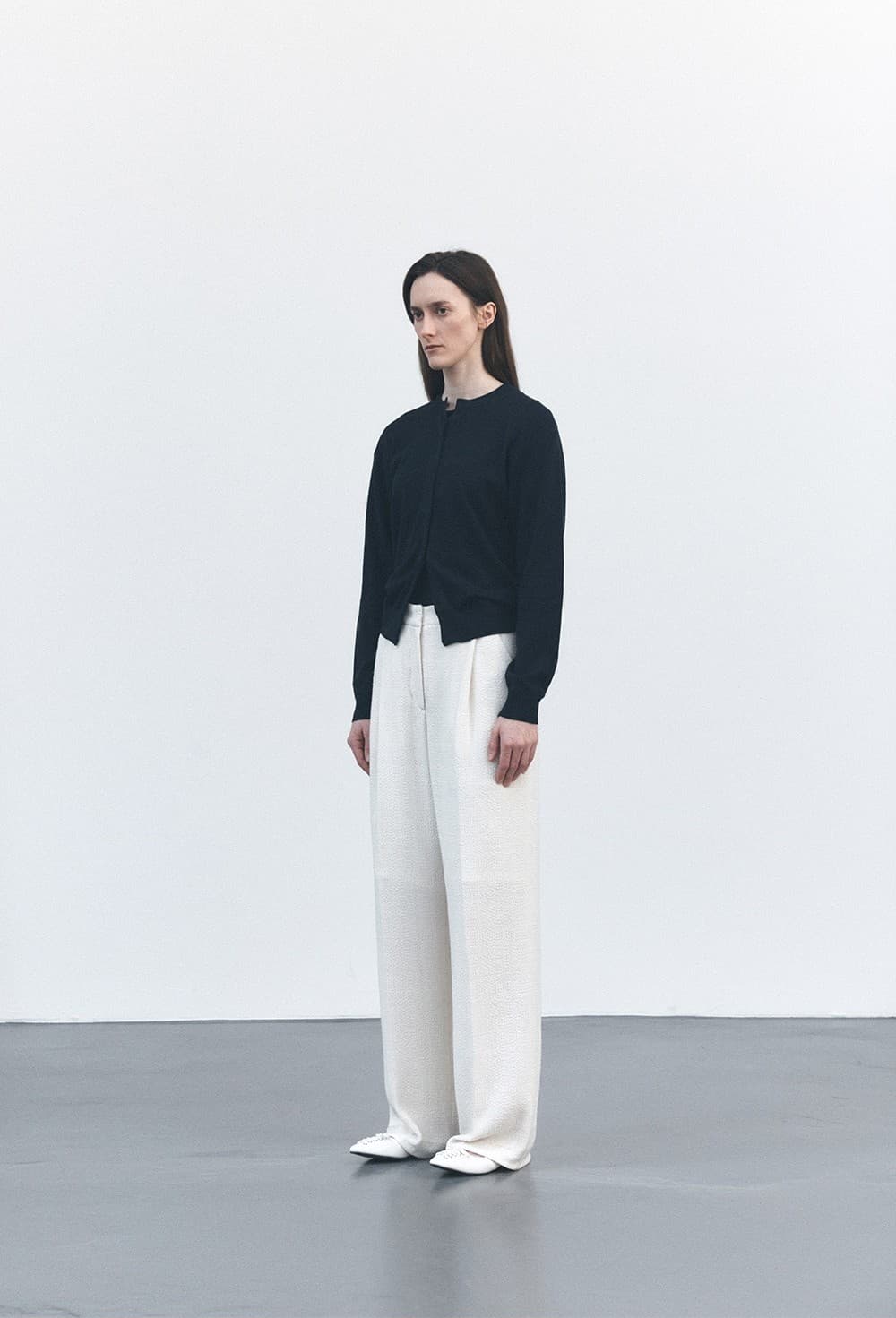TVS TWEED ONE TUCK TROUSERS_IVORY — vue 6