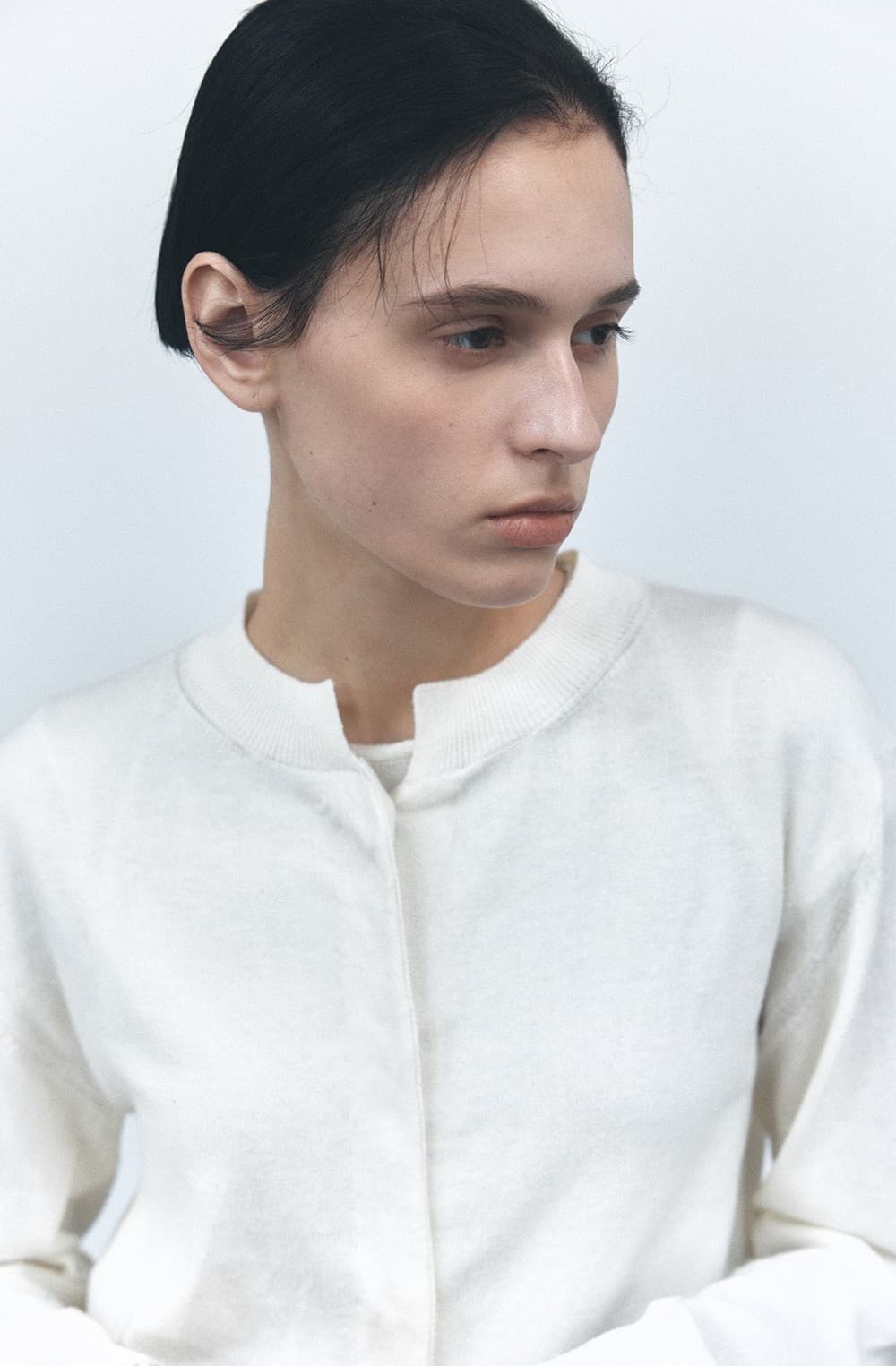 TVS COTTON LAYERED KNIT CARDIGAN SET_IVORY — vue 8