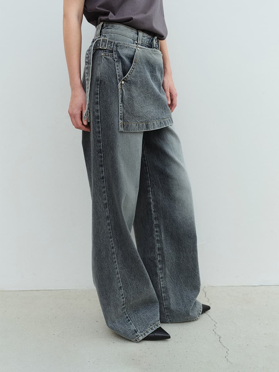 TVS SKIRT LAYERD DENIM_DEEP BLUE — vue 2