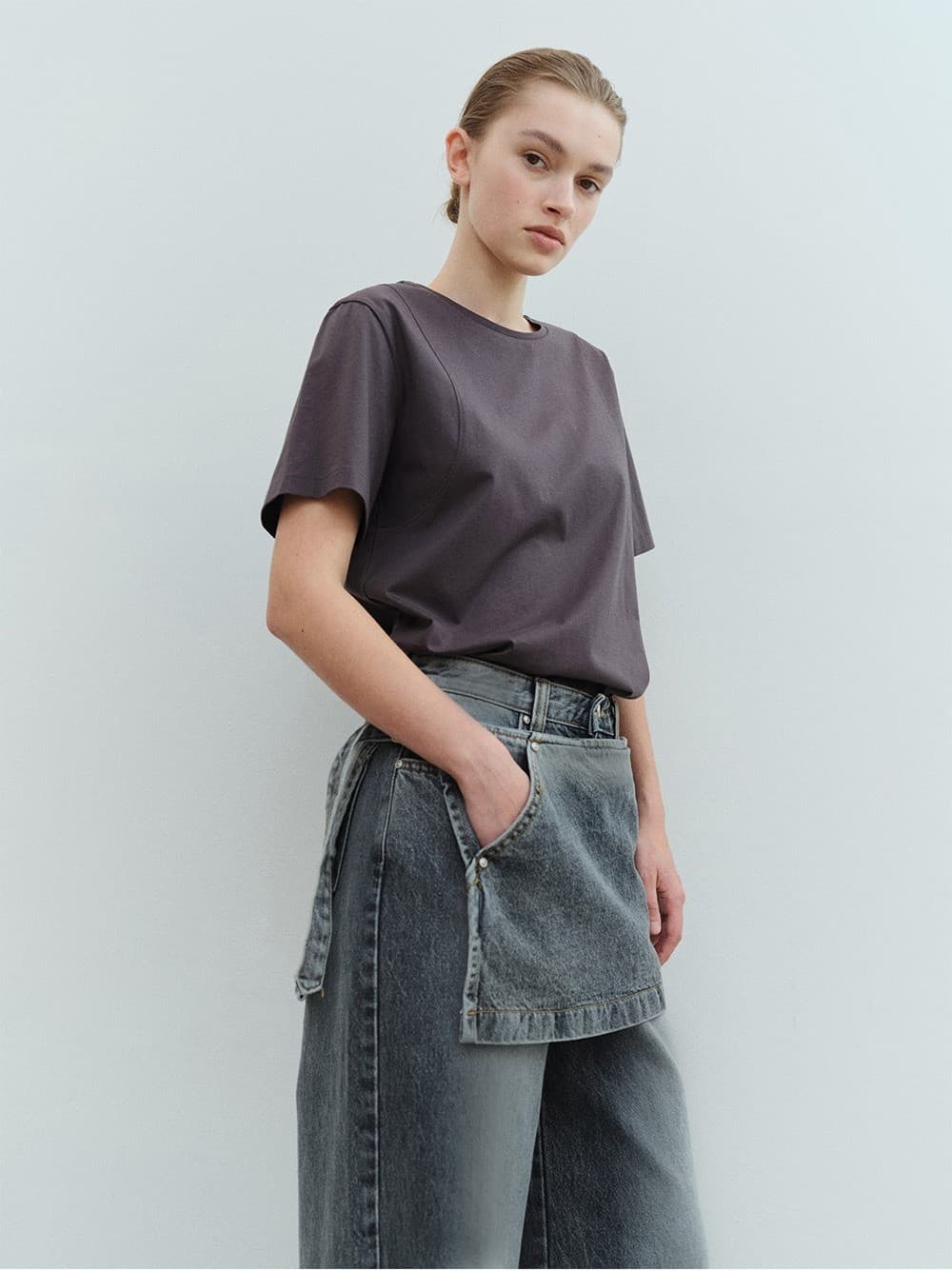 TVS SKIRT LAYERD DENIM_DEEP BLUE — vue 8