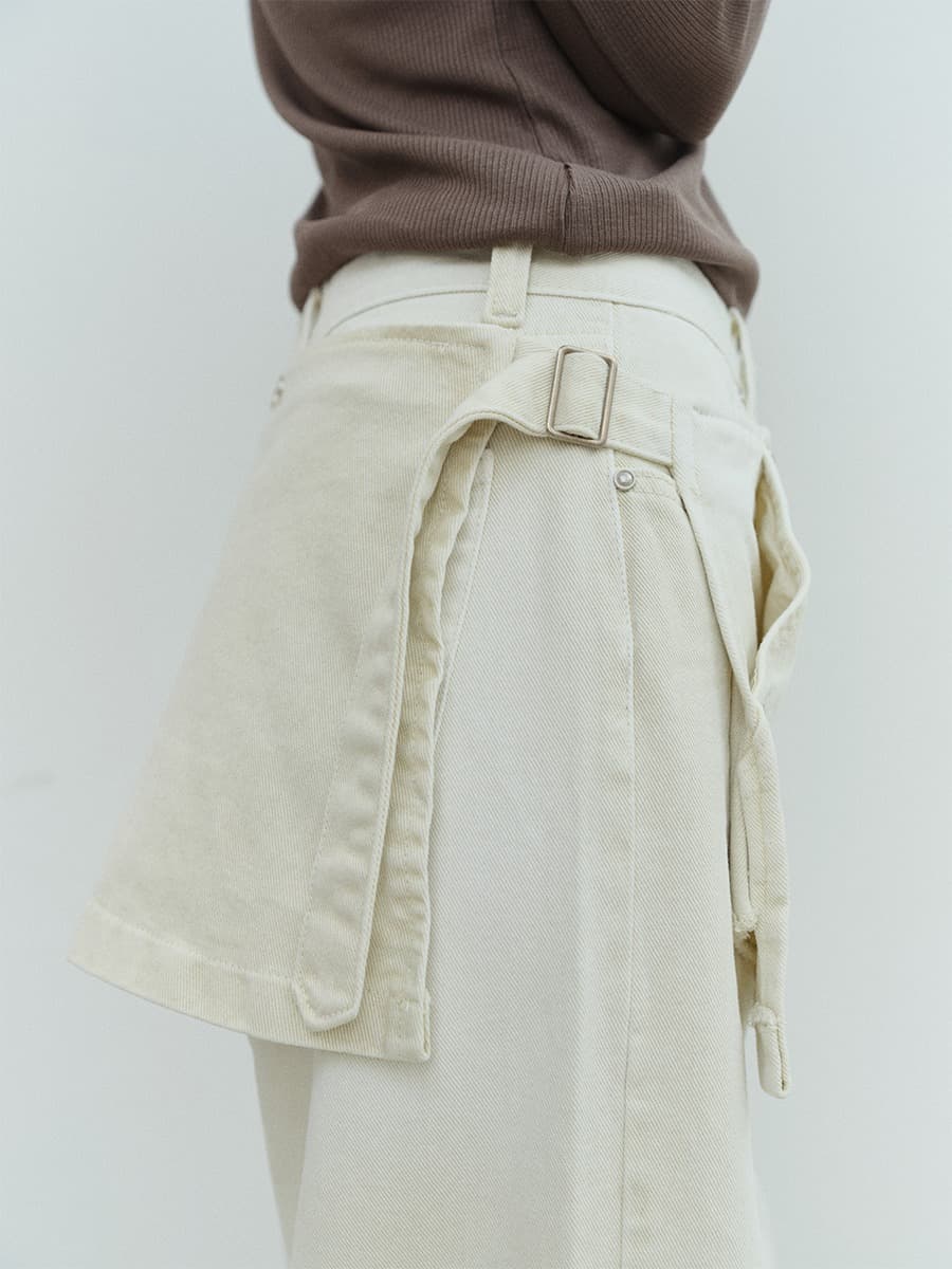 TVS SKIRT LAYERD DYEING DENIM _IVORY — vue 3