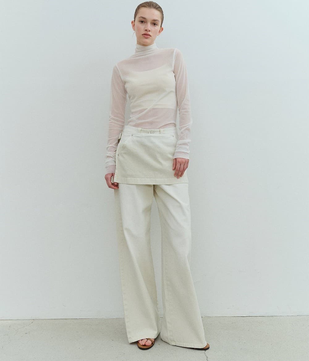 TVS SKIRT LAYERD DYEING DENIM _IVORY — vue 5