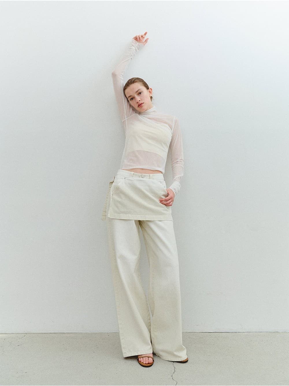 TVS SKIRT LAYERD DYEING DENIM _IVORY — vue 7