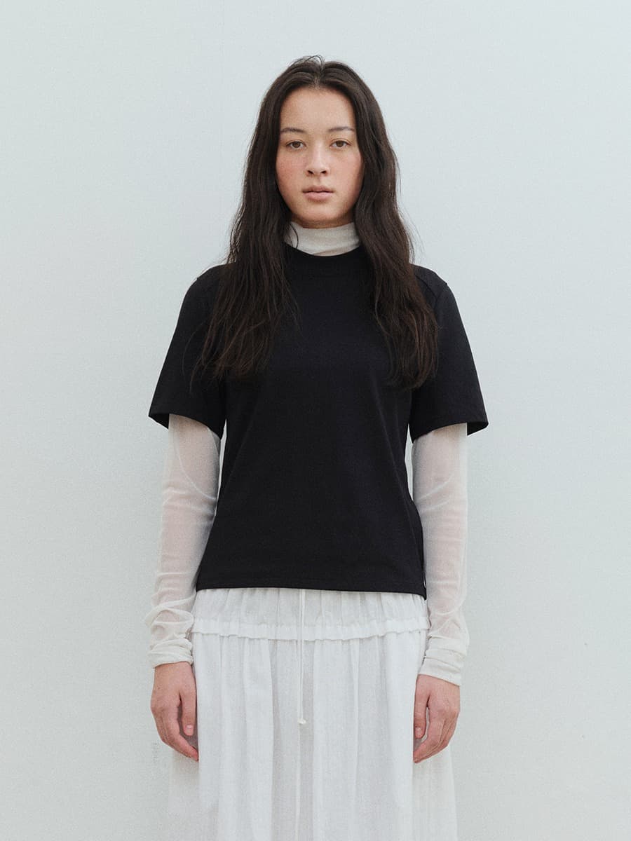 TVS HALF NECK SILKET TOP_BLACK — vue 1