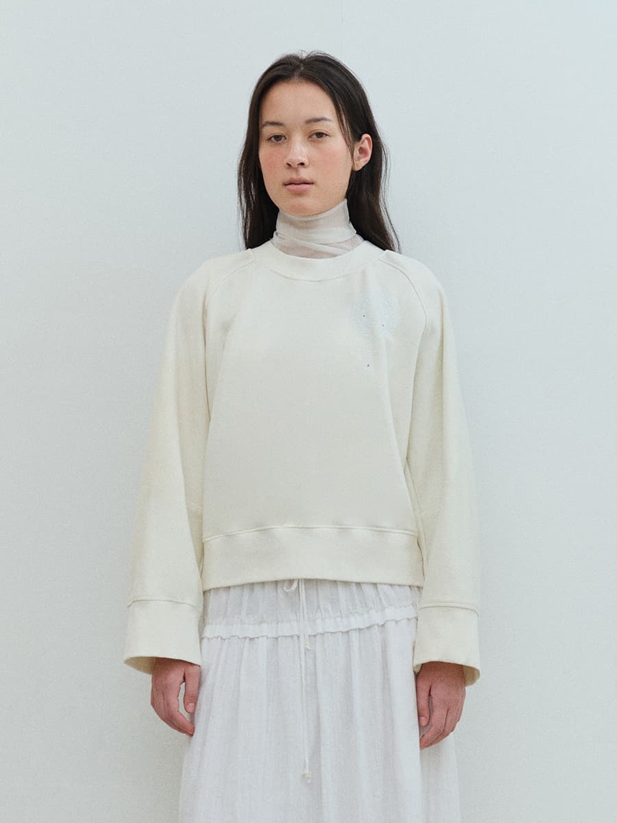 TVS EVALUATION LEVEL PIGMENT SWEATSHIRT_ECRU — vue 1