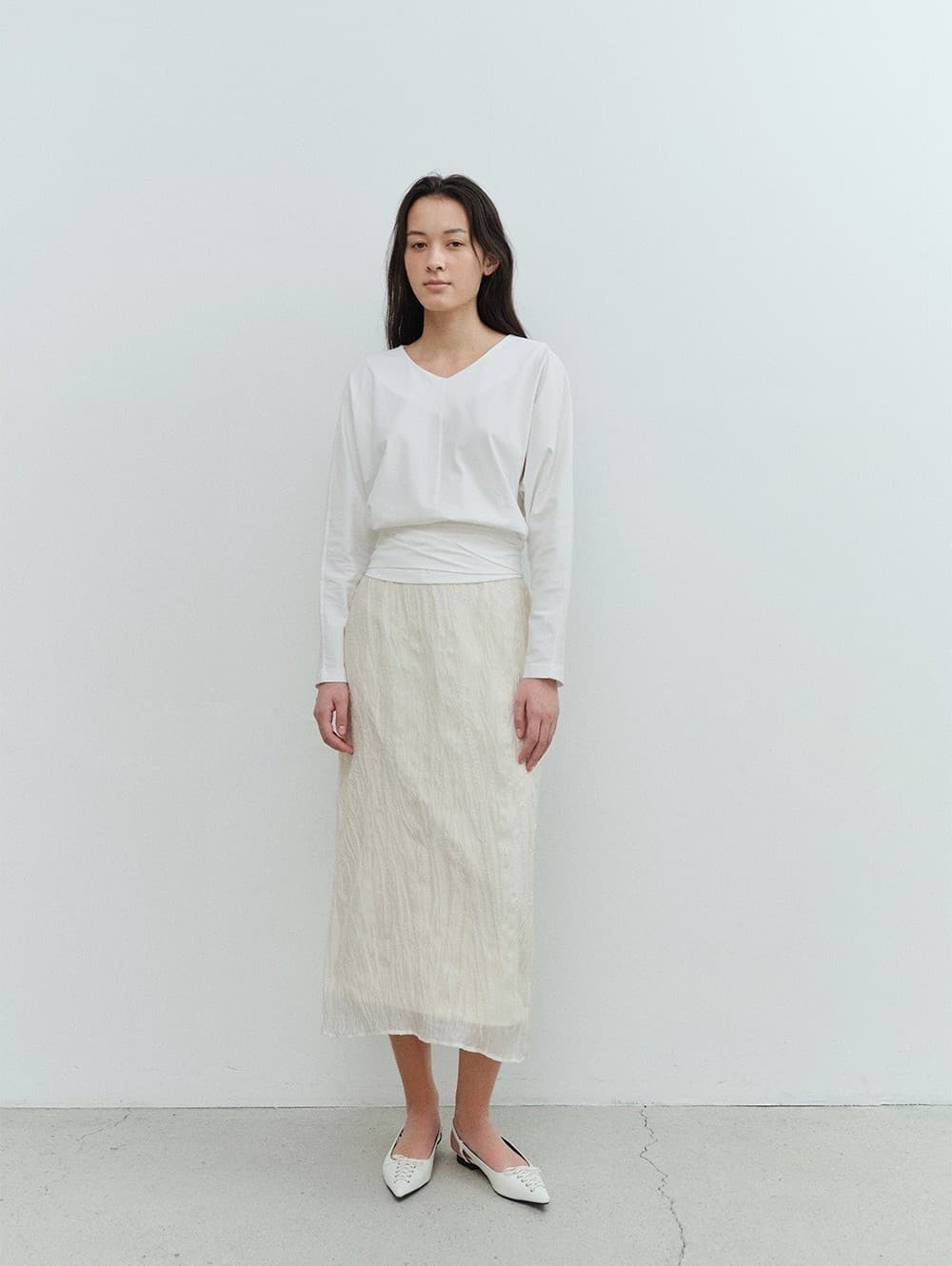 TVS TIE V-NECK TOP_WHITE — vue 6