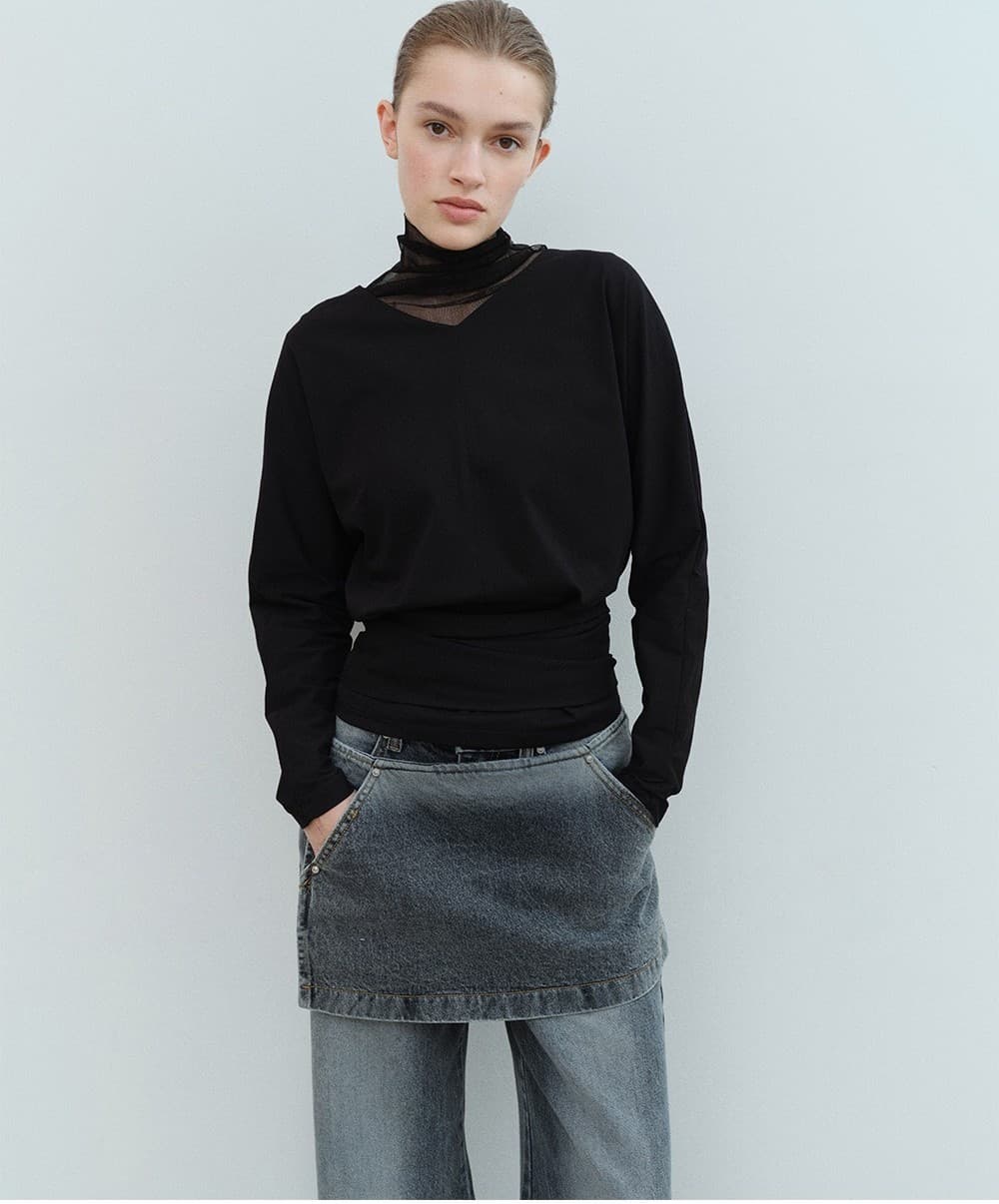 TVS SEE-THROUGH TURTLENECK TOP_BLACK — vue 6