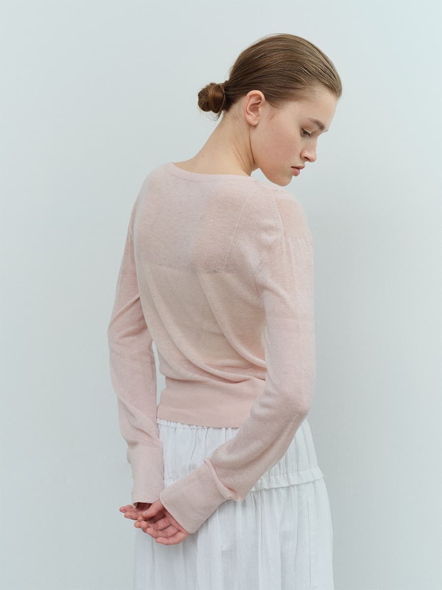 TVS WHOLEGAMENT WOOL SHEER KNIT_PINK — vue 3