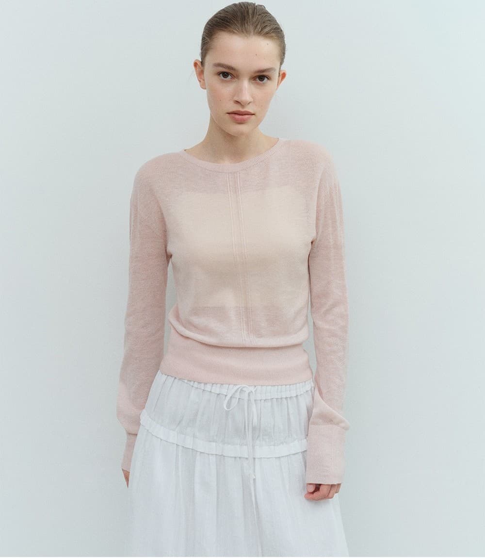 TVS WHOLEGAMENT WOOL SHEER KNIT_PINK — vue 4
