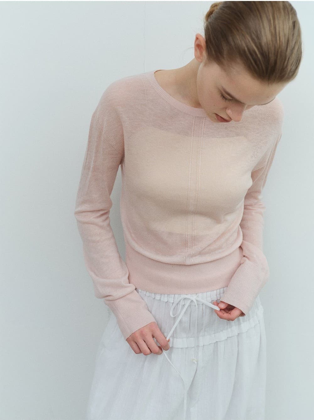 TVS WHOLEGAMENT WOOL SHEER KNIT_PINK — vue 7