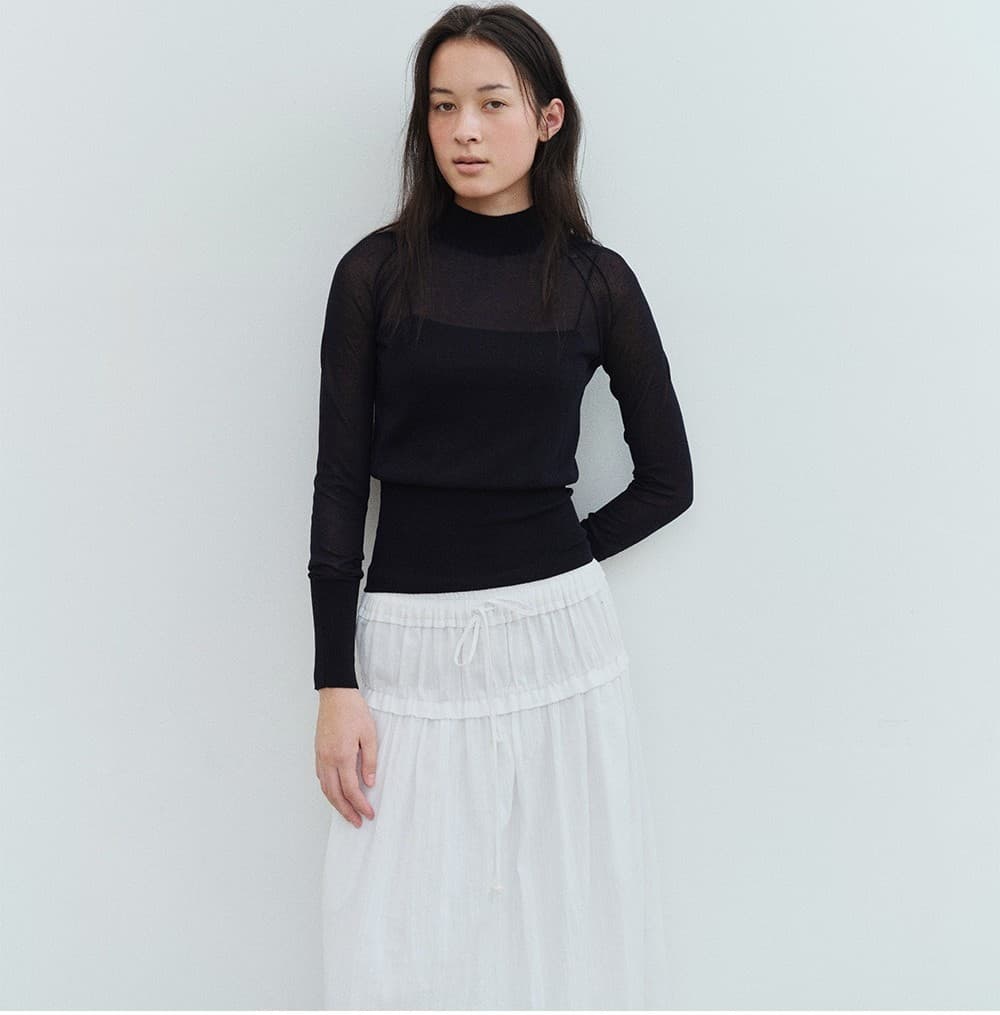 TVS MOCK NECK COTTON SHEER KNIT_DEEP NAVY — vue 7