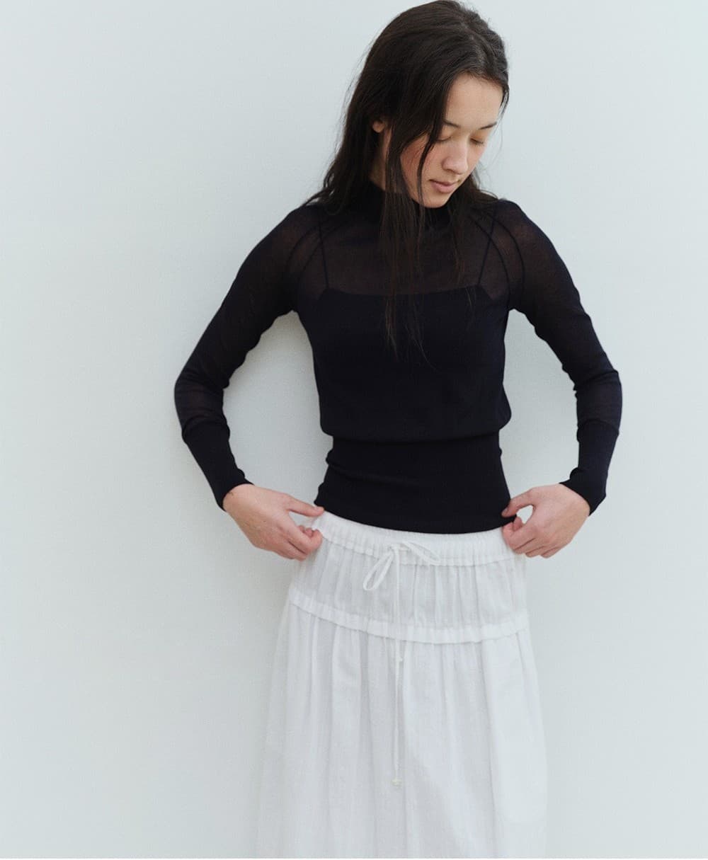 TVS MOCK NECK COTTON SHEER KNIT_DEEP NAVY — vue 8
