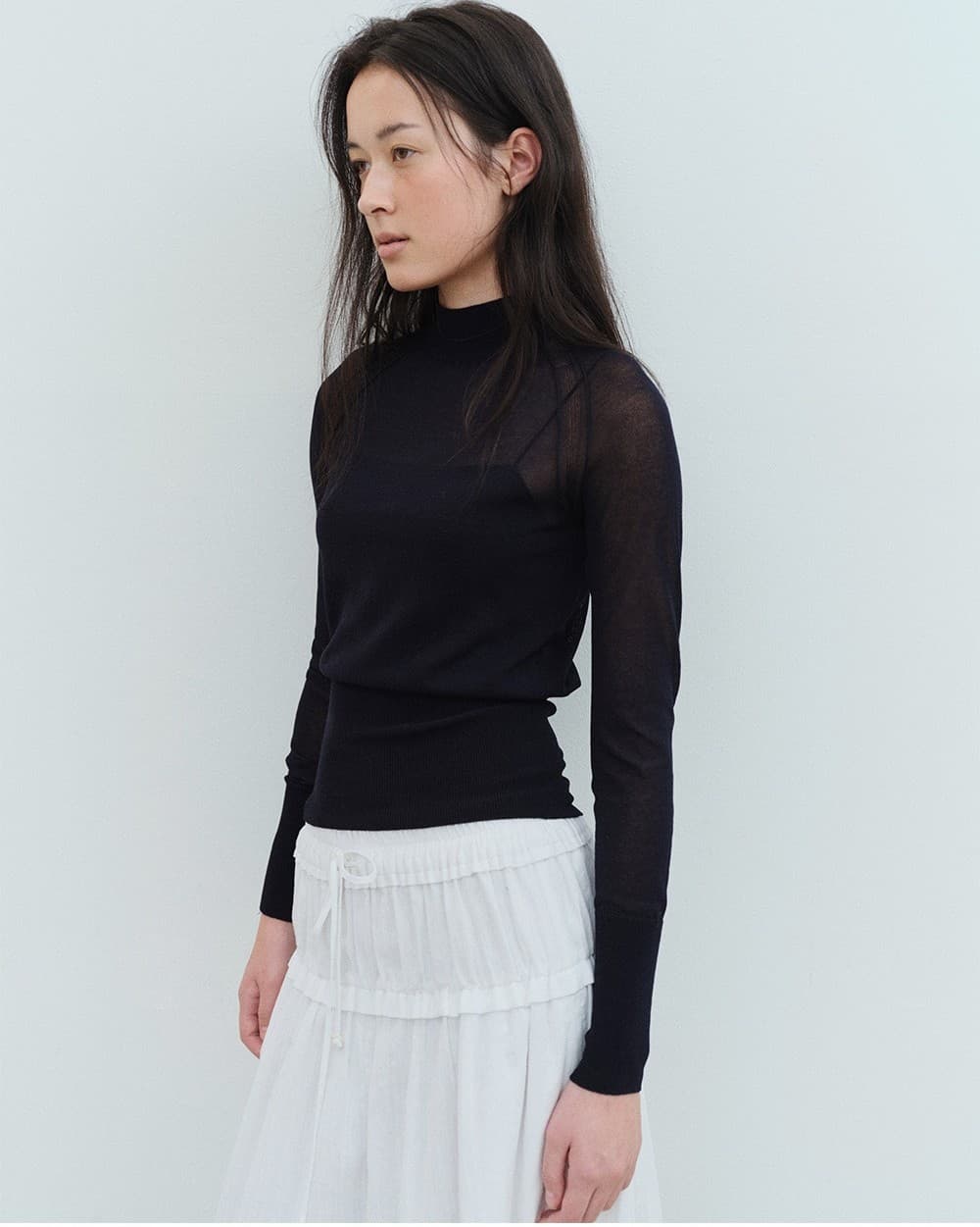 TVS MOCK NECK COTTON SHEER KNIT_DEEP NAVY — vue 9