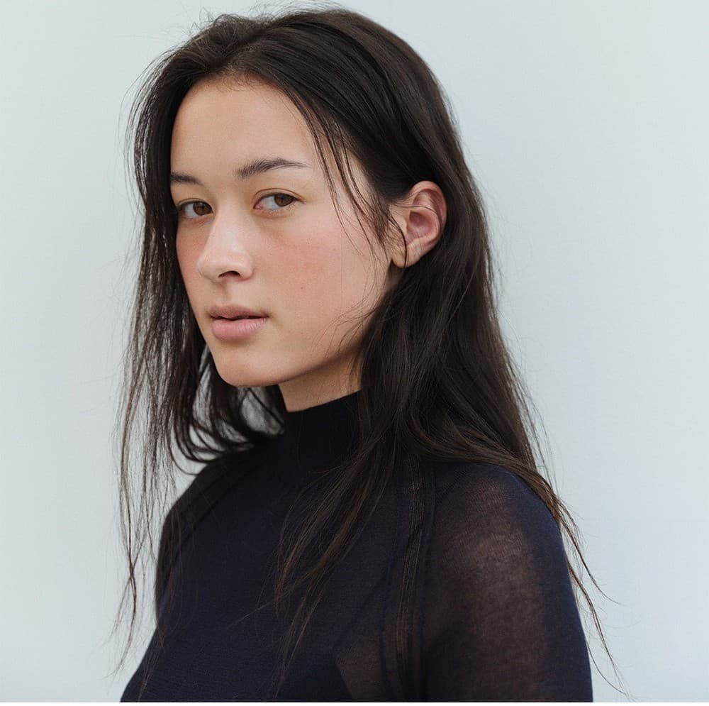 TVS MOCK NECK COTTON SHEER KNIT_DEEP NAVY — vue 11