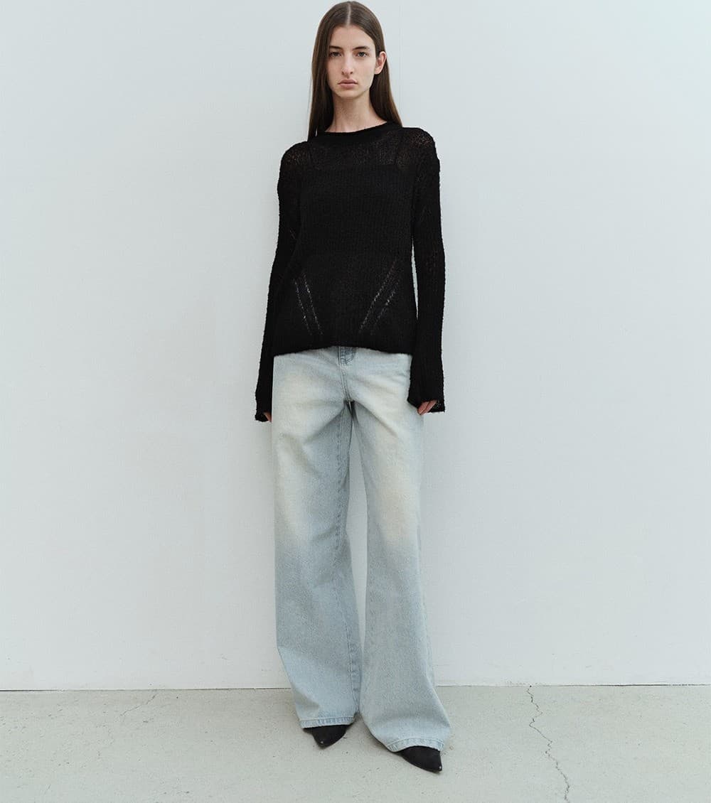 TVS COTTON NETTING KNIT TOP_BLACK — vue 5