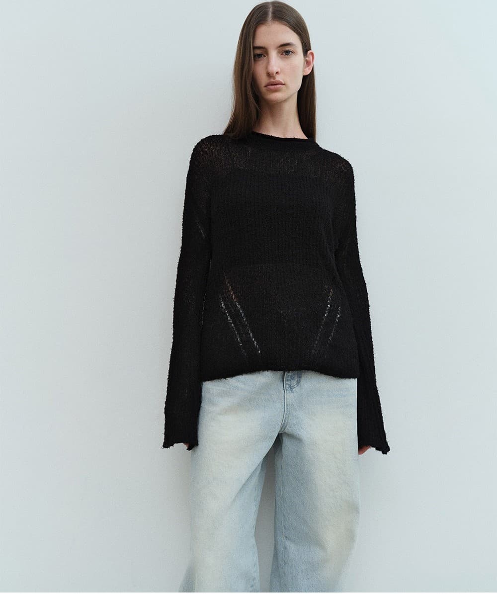 TVS COTTON NETTING KNIT TOP_BLACK — vue 6