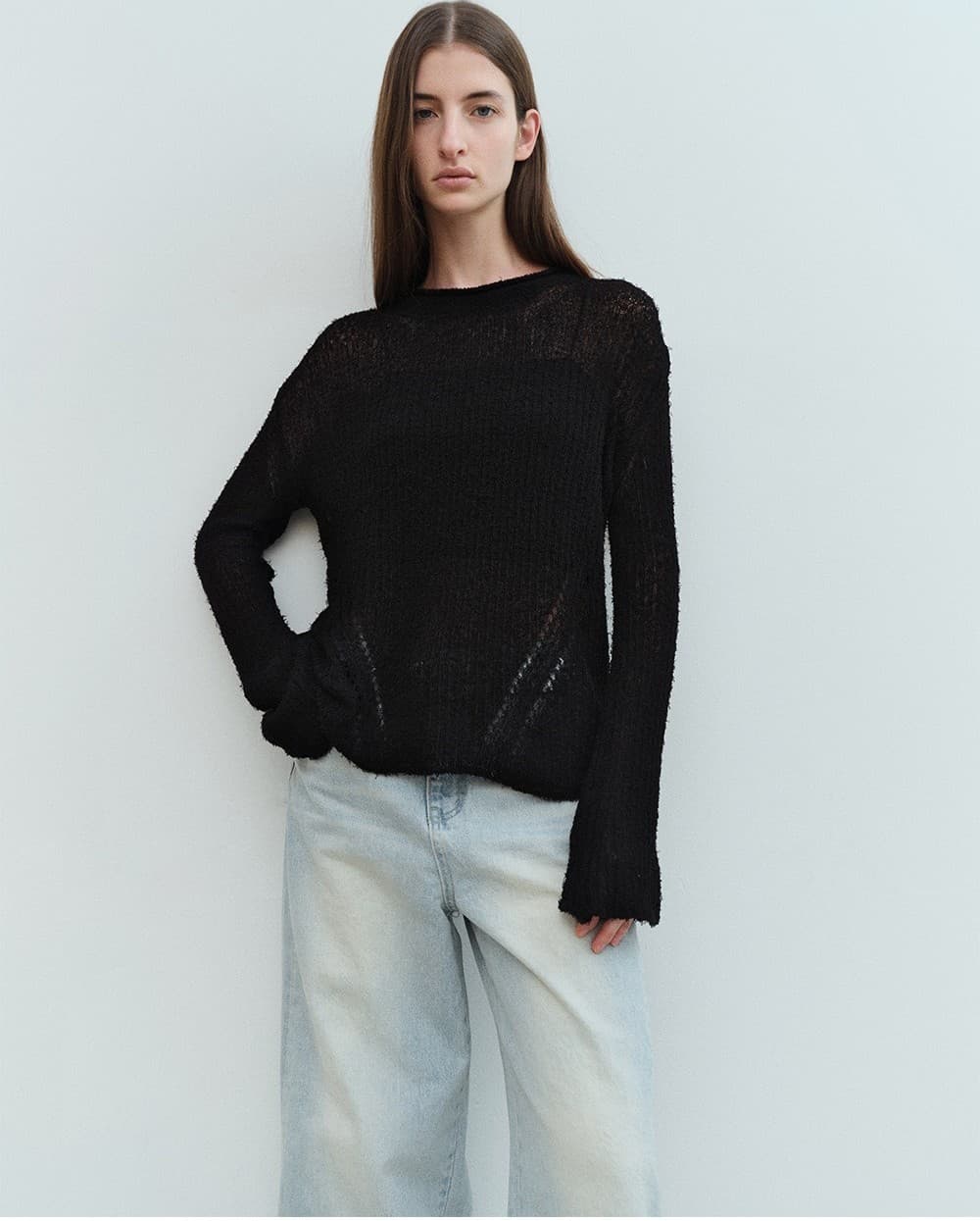 TVS COTTON NETTING KNIT TOP_BLACK — vue 7