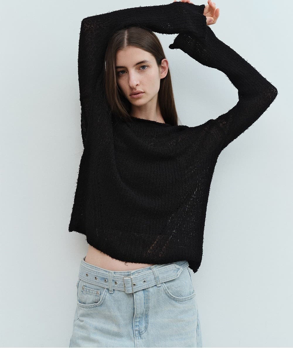 TVS COTTON NETTING KNIT TOP_BLACK — vue 9