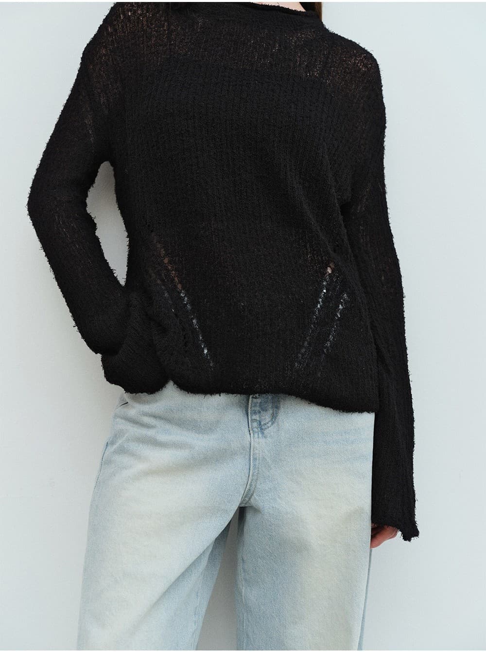 TVS COTTON NETTING KNIT TOP_BLACK — vue 11