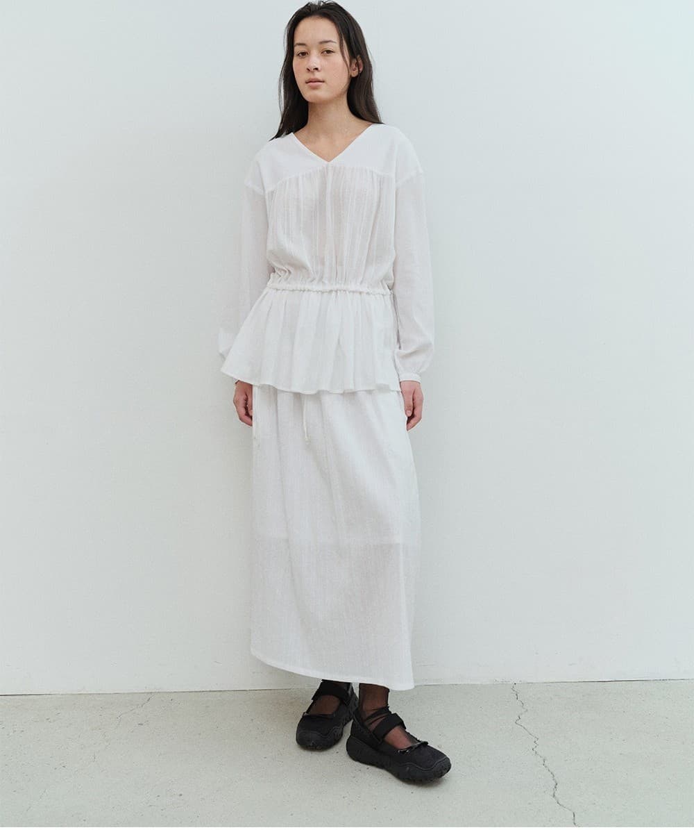 TVS SHIRRING V-NECK BLOUSE_WHITE — vue 7