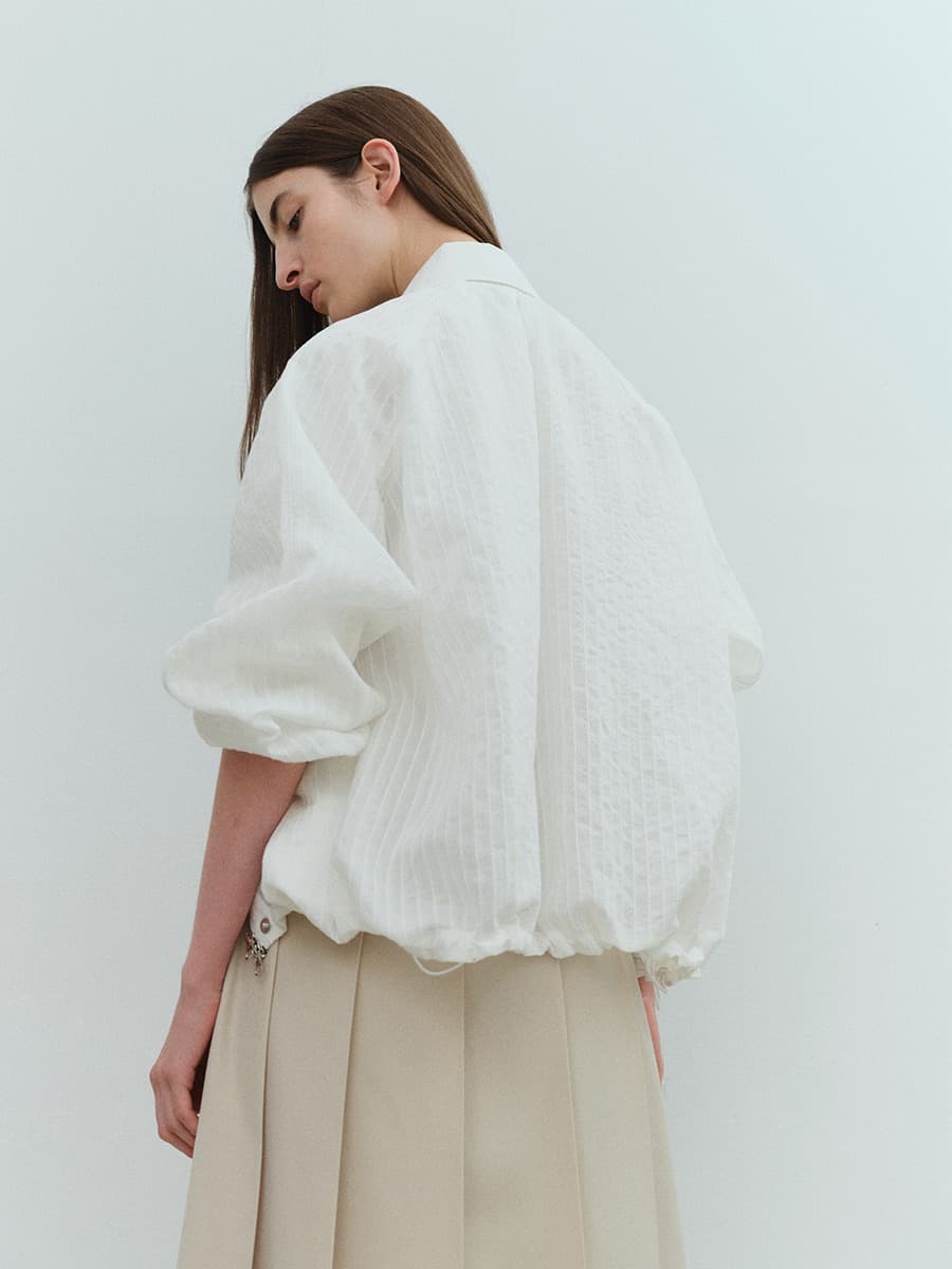 TVS STRIPE COLLAR BOMBER_WHITE — vue 3