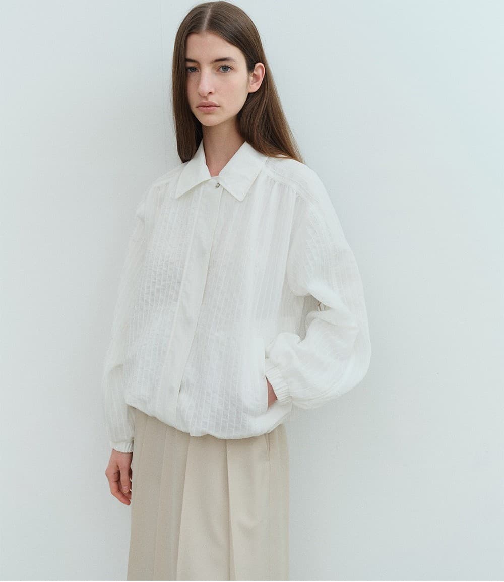 TVS STRIPE COLLAR BOMBER_WHITE — vue 5