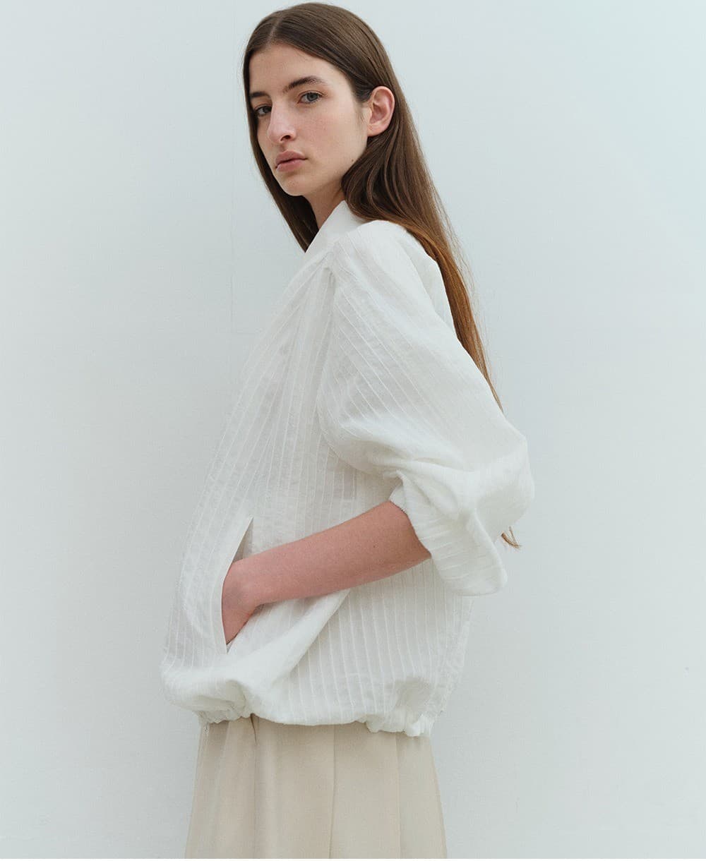 TVS STRIPE COLLAR BOMBER_WHITE — vue 9