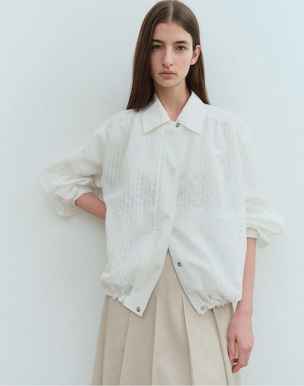 TVS STRIPE COLLAR BOMBER_WHITE — vue 10