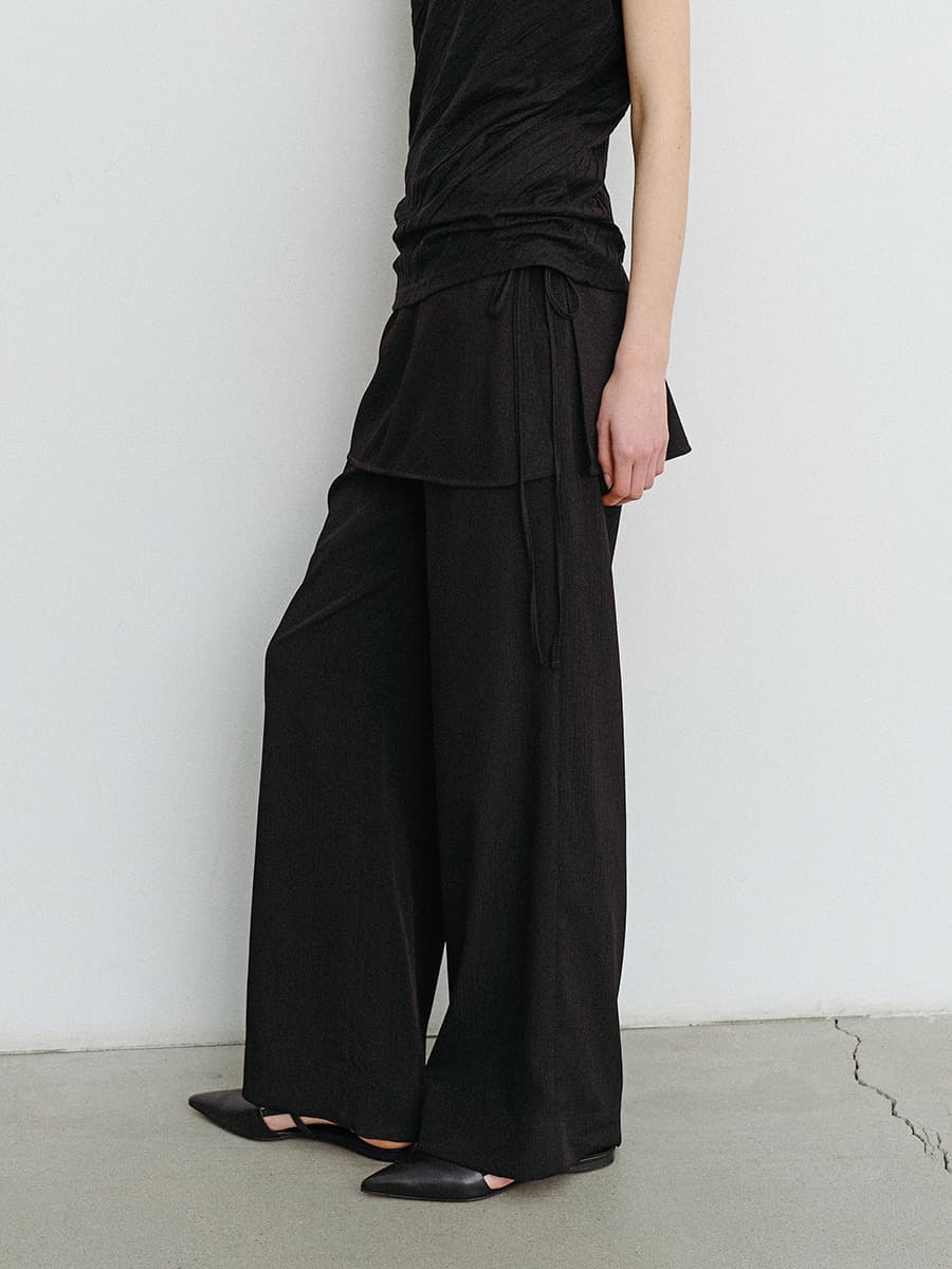 TVR SHEER LAYERED SKIRT PANTS_BLACK — vue 2