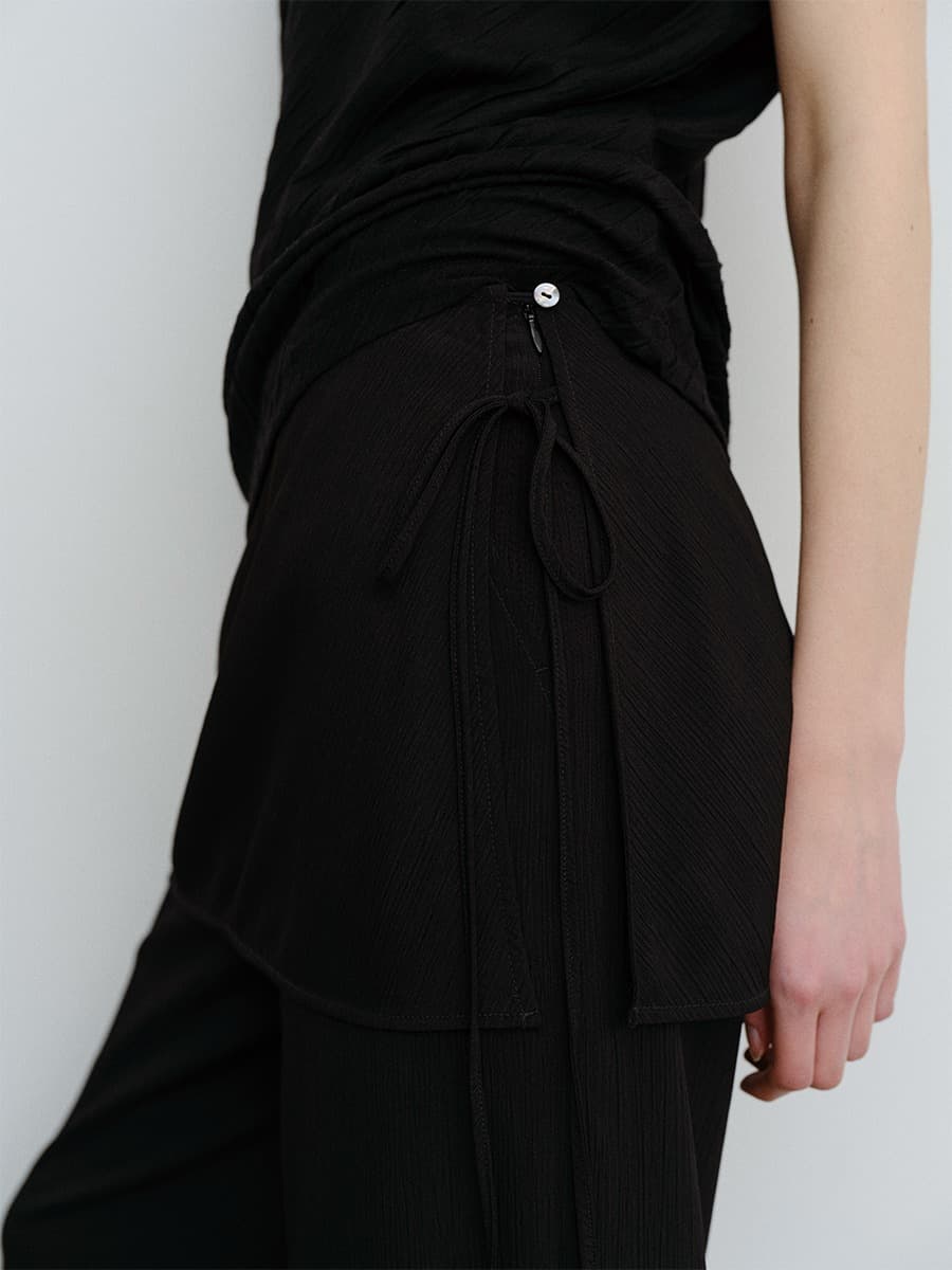 TVR SHEER LAYERED SKIRT PANTS_BLACK — vue 4