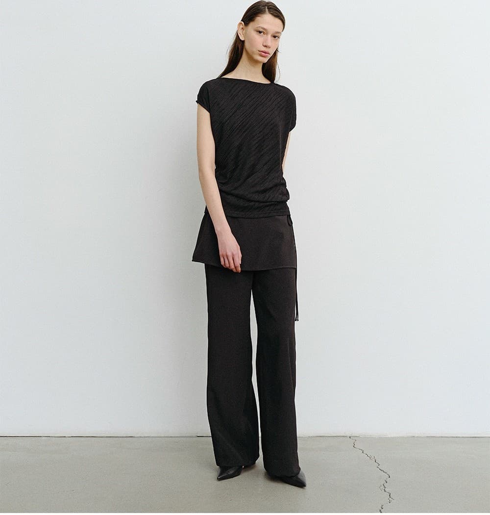 TVR SHEER LAYERED SKIRT PANTS_BLACK — vue 6