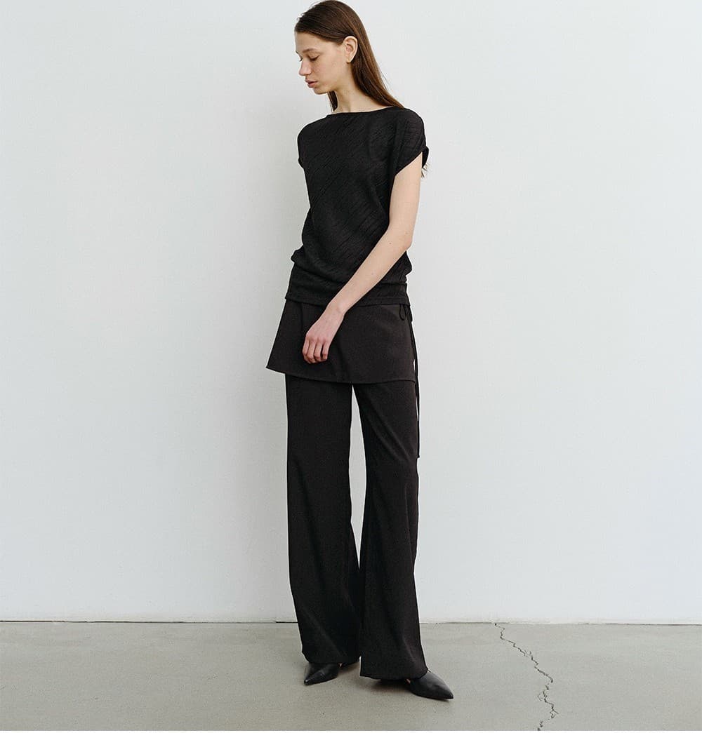 TVR SHEER LAYERED SKIRT PANTS_BLACK — vue 9