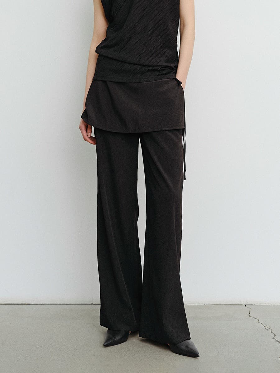 TVR SHEER LAYERED SKIRT PANTS_BLACK — vue 1