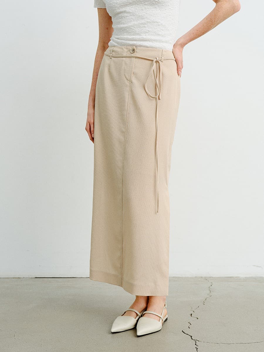 TVR H-LINE PENCIL SKIRT_BEIGE — vue 2