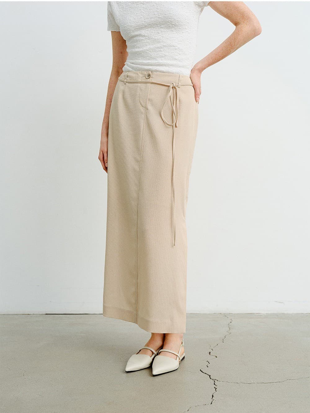 TVR H-LINE PENCIL SKIRT_BEIGE — vue 7