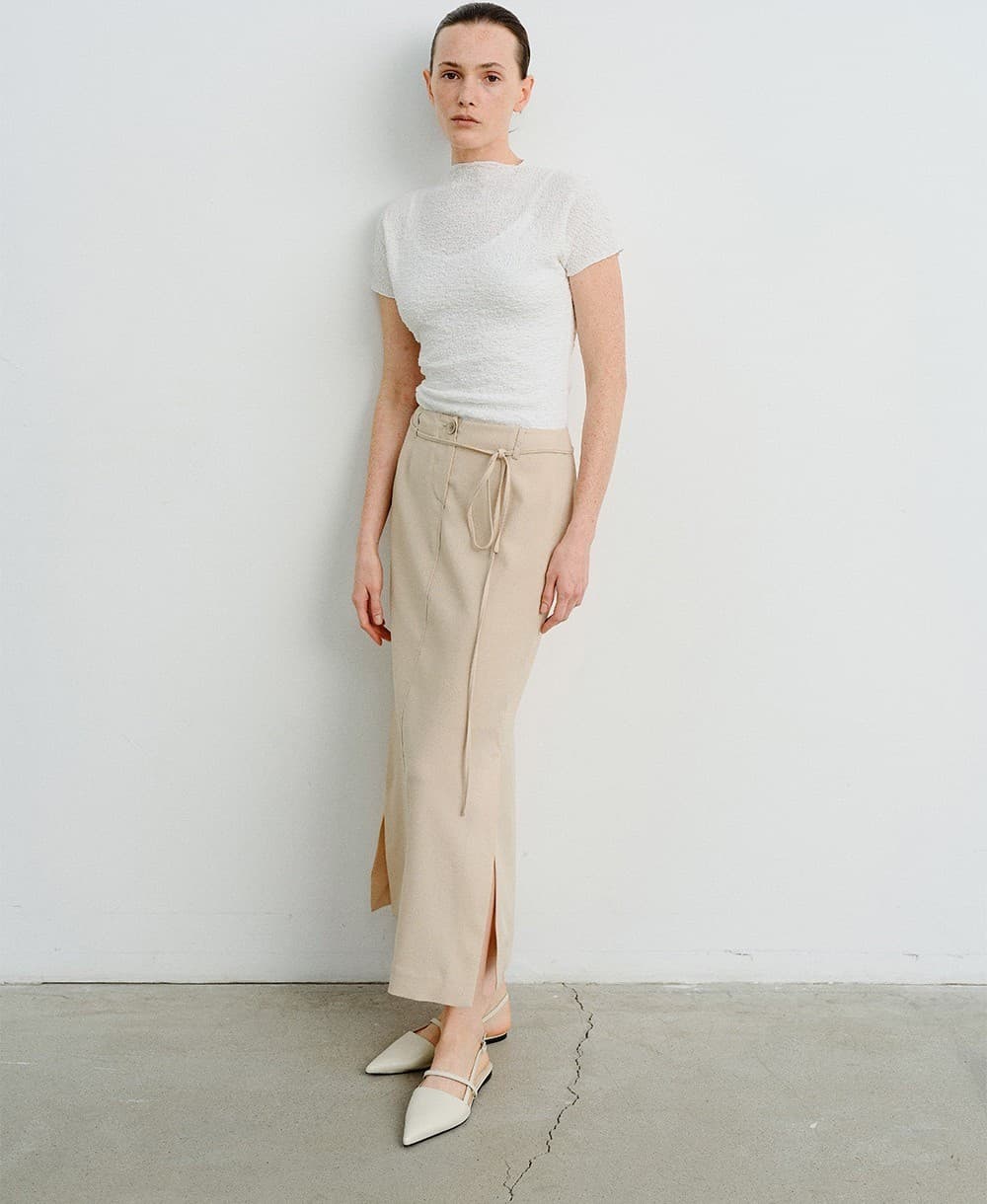 TVR H-LINE PENCIL SKIRT_BEIGE — vue 8