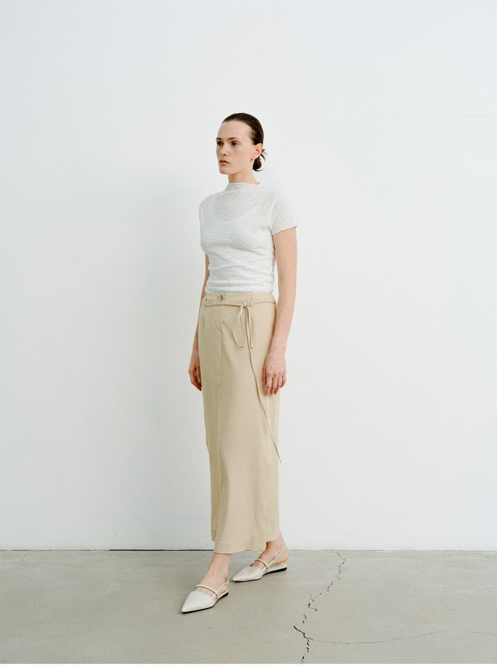 TVR H-LINE PENCIL SKIRT_BEIGE — vue 9