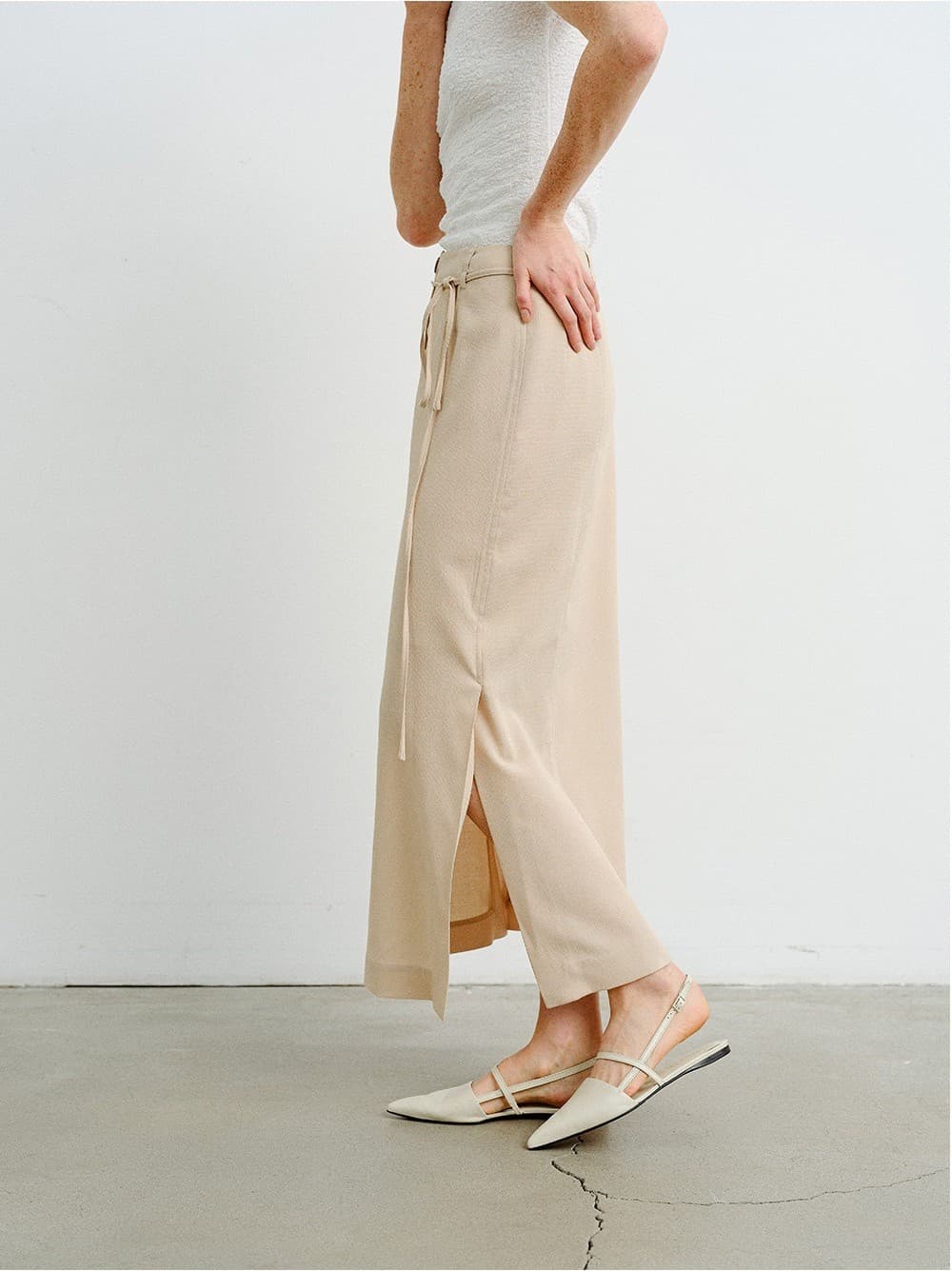 TVR H-LINE PENCIL SKIRT_BEIGE — vue 11