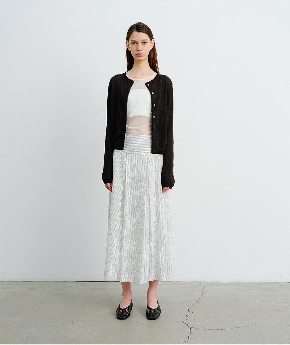TVR STRIPE PLEATS SKIRT_IVORY — vue 5