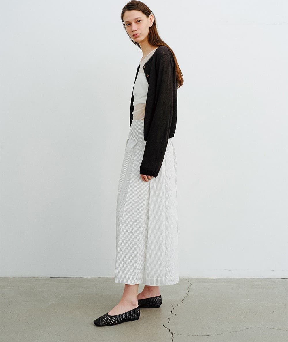 TVR STRIPE PLEATS SKIRT_IVORY — vue 10