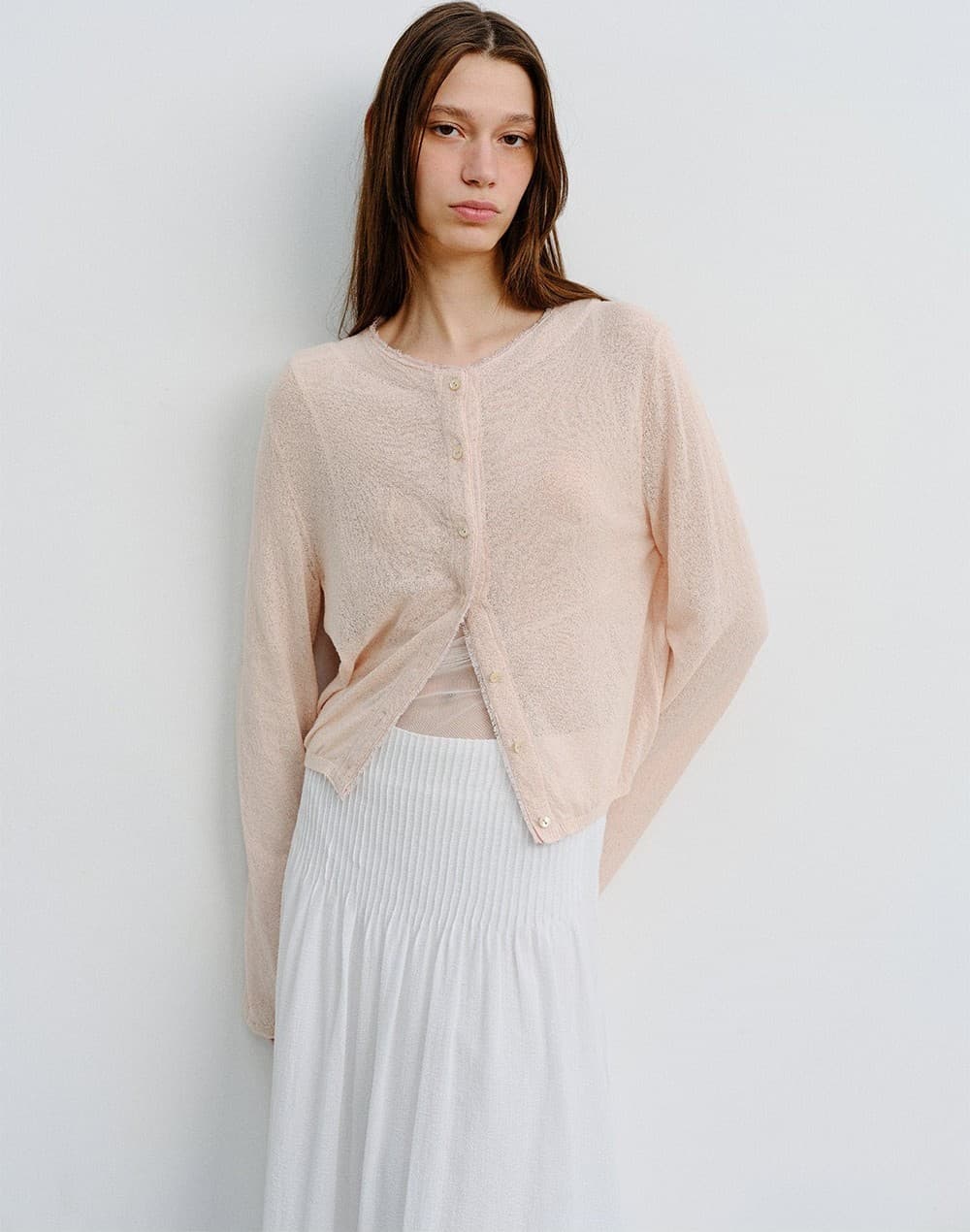 TVR PIN TUCK FLARE SKIRT_WHITE — vue 8